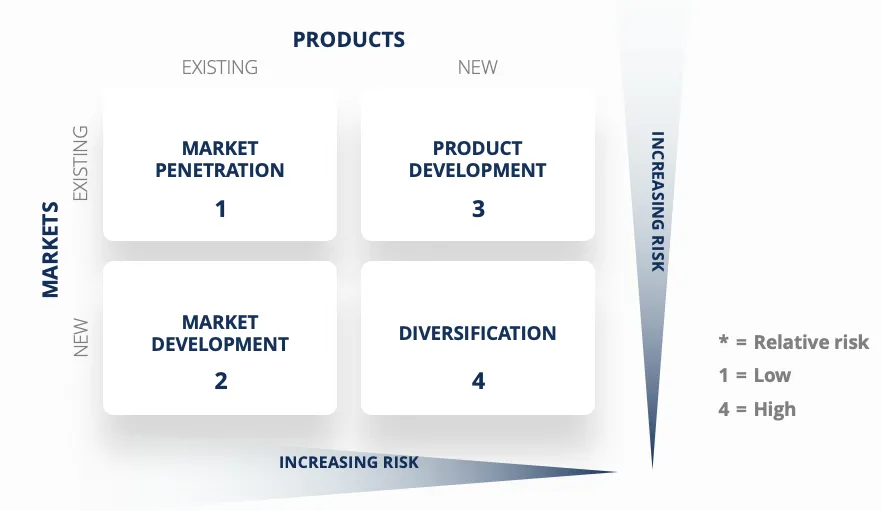 business objectives: ansoff matrix
