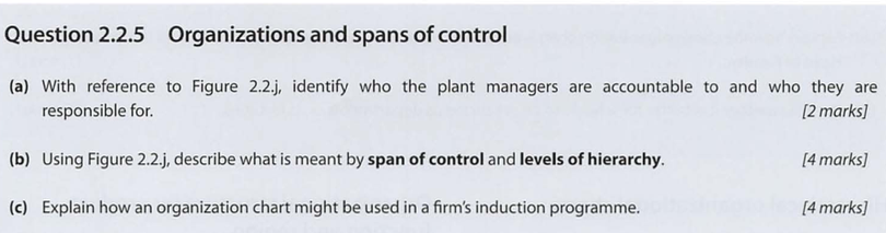 organizational structure question 5