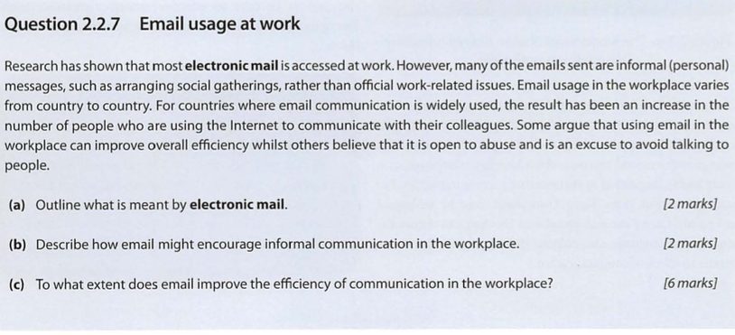 organizational structure question 7