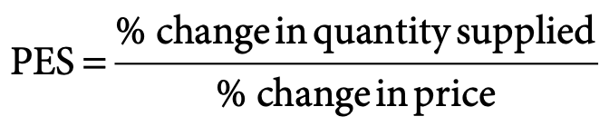 price elasticity of supply formula